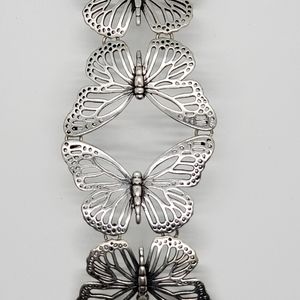 Fossil Butterfly Silver Tone Bracelet
